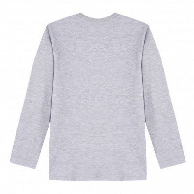 Camisola cinza de manga comprida com gola redonda