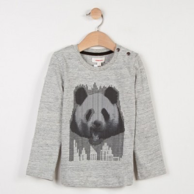 Camisola cinzenta para criança com estampa de panda