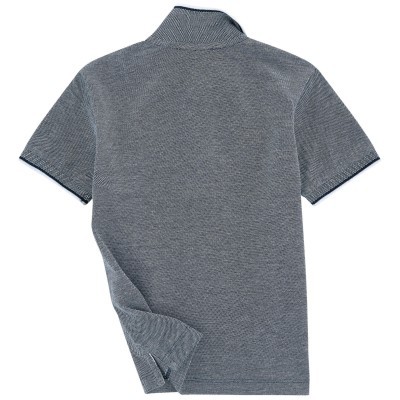 Camiseta polo cinzenta de manga curta vista de costas