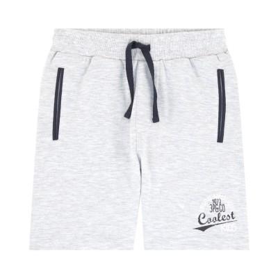 Calções cinza claro com cordão preto e bolsos