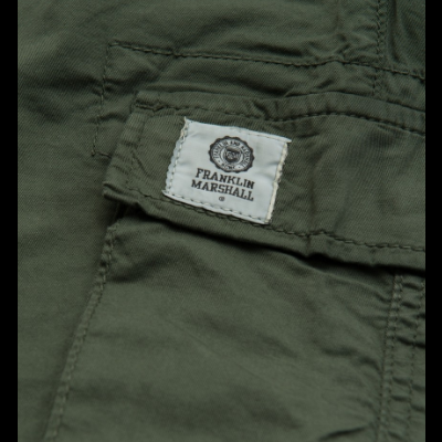 Calça verde de algodão com etiqueta branca da FRANKLIN MARSHALL