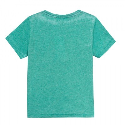 Camiseta infantil verde água vista de costas