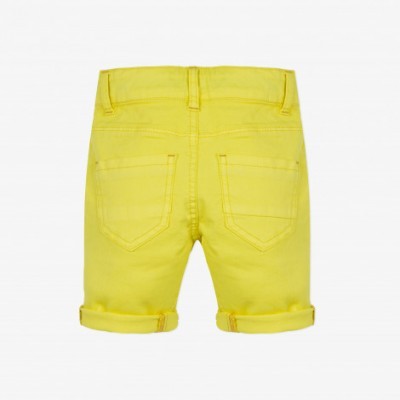 Calções de criança amarelos vista traseira