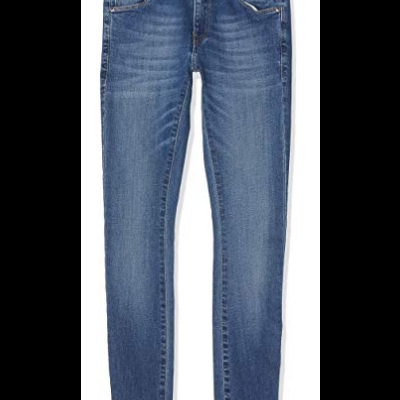 Calças de ganga azuis estilo skinny fit com lavagem ligeira