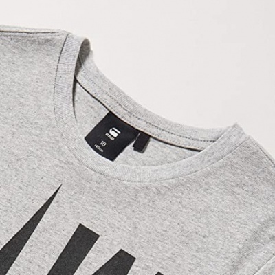 Camisola cinzenta com impressão preta e etiqueta G-STAR RAW