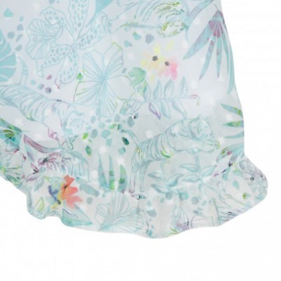 Fronha de almofada com padrão de tigres e flores em tons pastel