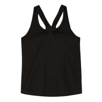 Top feminino preto com alças largas em fita