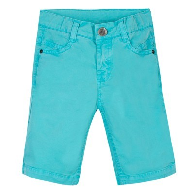 Calções de criança azuis claros com bolsos e botão