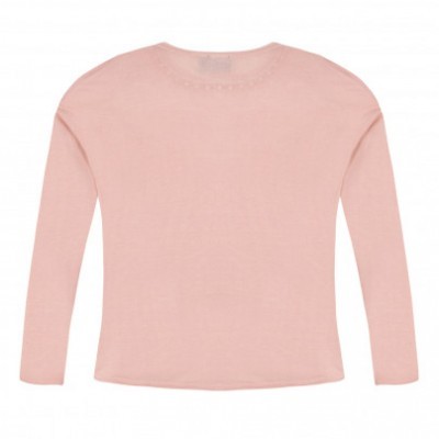 Camisola rosa clara de manga comprida vista de costas