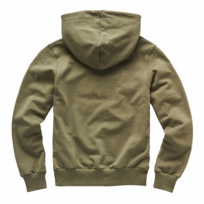 Casaco hoodie verde oliva com capuz e punhos canelados