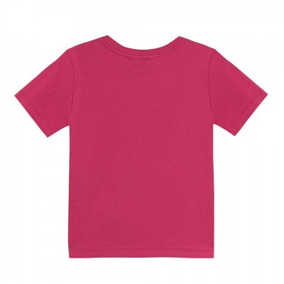 T-shirt infantil de manga curta rosa vista de trás