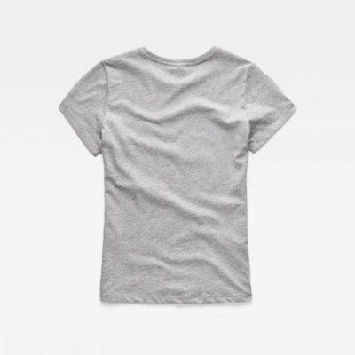 T-shirt unissexo cinzenta clara de manga curta vista de costas