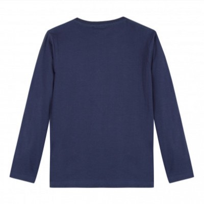 Camisola de manga comprida azul escuro vista de costas