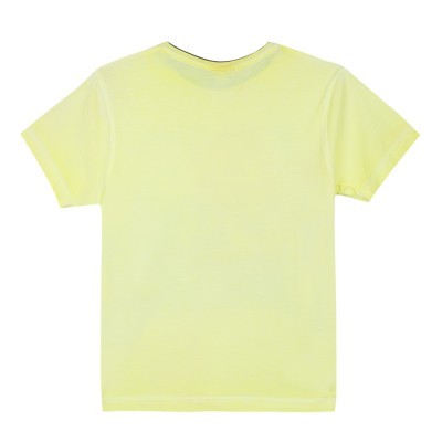 T-shirt amarela de manga curta vista de costas