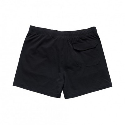 Calções de banho pretos com bolso traseiro e cintura elástica