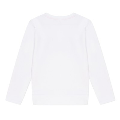 Camisola branca lisa de manga comprida vista de costas