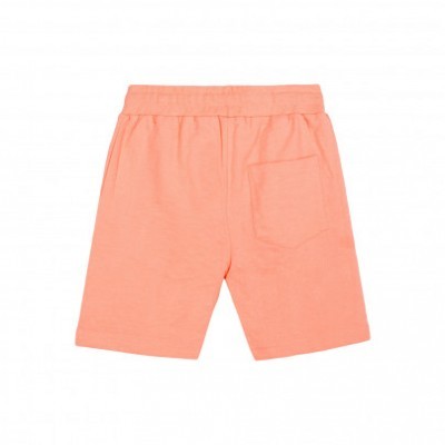 Calções cor de coral com bolso traseiro e cintura elástica