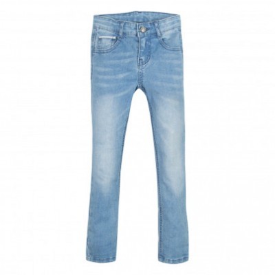 Calças de ganga azul claro com cinco bolsos