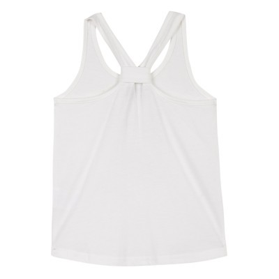 Top de alças branco para mulher com costas em formato nadador e faixa central