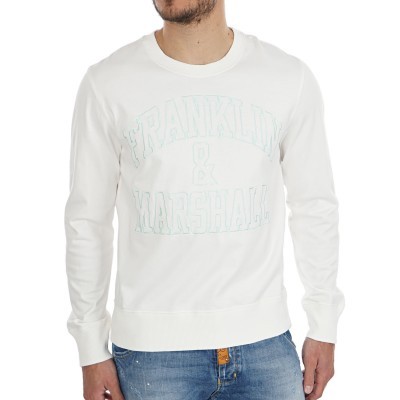 Sweatshirt branca com texto FRANKLIN & MARSHALL em relevo