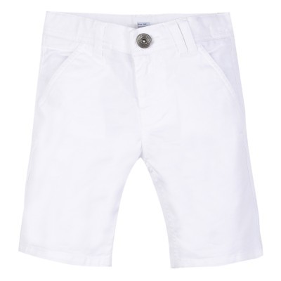 Bermudas brancas para criança com botão metálico