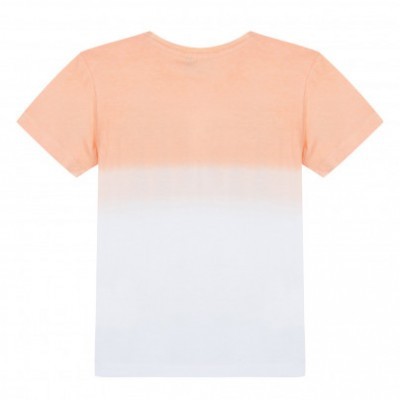 Camiseta manga curta degradê laranja para branco