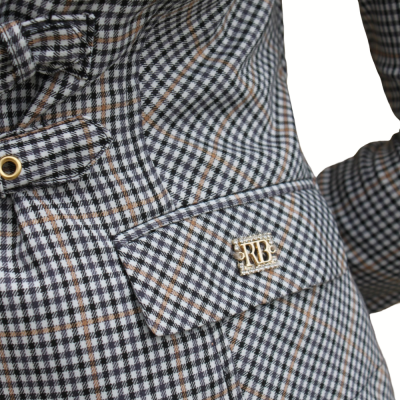 Blazer pied-de-poule com bolso e botão dourado SRB