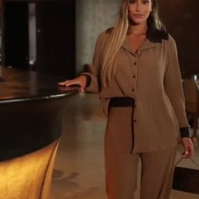 Calça Feminina fluída Bege Miss You