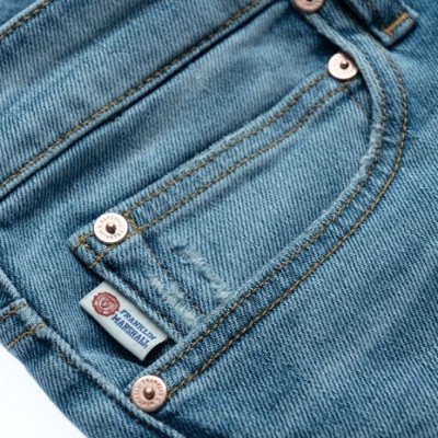 Bolso de calças jeans azuis com etiqueta Franklin Marshall