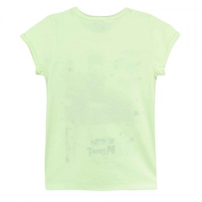 T-shirt verde clara de manga curta vista de trás.