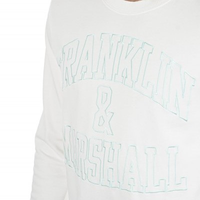 Sweatshirt branca com texto Franklin & Marshall no peito