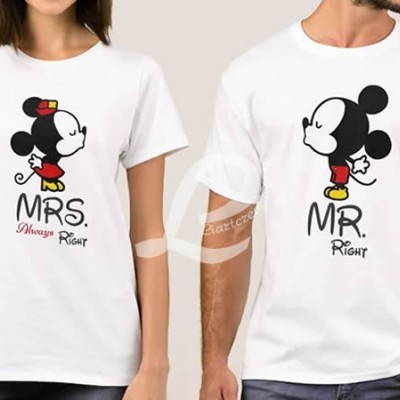T-shirt  Namorados MR Right / MRS Always Right