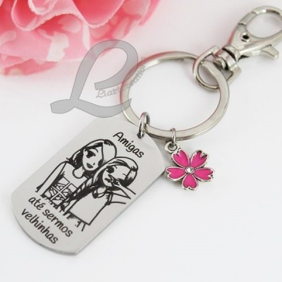 Porta-Chaves "Amigas até sermos velhinhas"