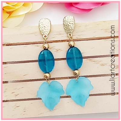 Brincos Coleção Folhas - Azul