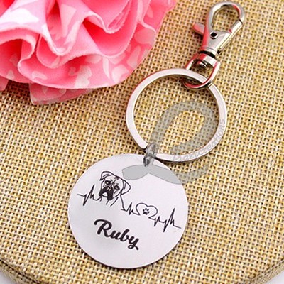 Porta-Chaves c/ Gravação Batimentos Cardiacos c/ Boxer + Nome