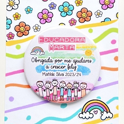 Crachá personalizado "Obrigado por me ajudares a crescer feliz!"