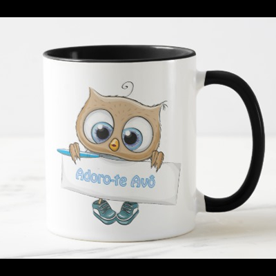Caneca "Coruja Adoro-te Avô + Para o Melhor Avô do Mundo"