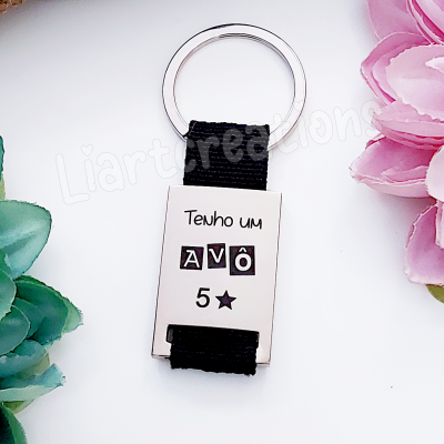 Porta-Chaves c/ Gravação "Tenho Um Avô 5 Estrelas"