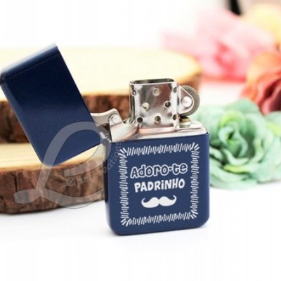 Isqueiro Recarregável Personalizado "Adoro-te Padrinho"