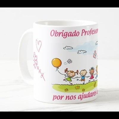 Caneca "Obrigado Professora, por nos ajudares a crescer"