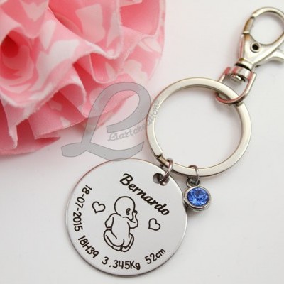 Porta-chaves  c/ gravação de dados de nascimento