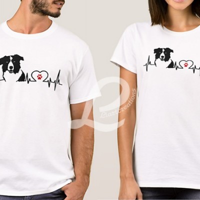 T-shirt Batimentos Cardiacos Border Collie