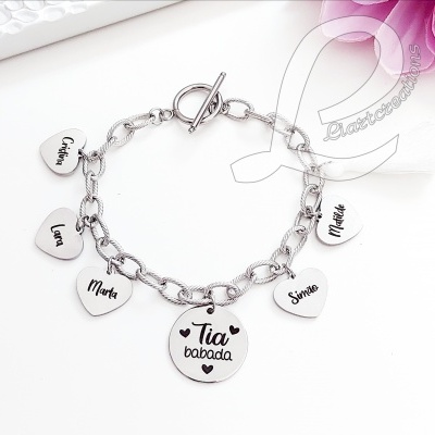 Pulseira em aço Inoxidável "Tia babada"