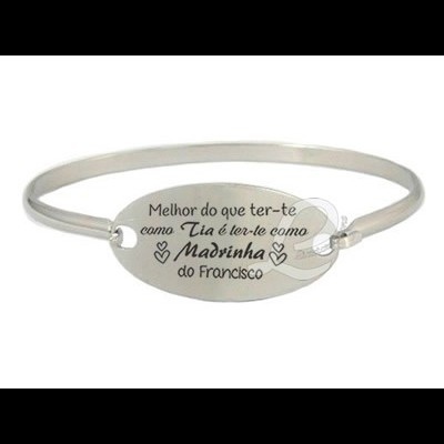 Pulseira com Conector Oval "Melhor do que ter-te como Tia é ter-te como Madrinha..."