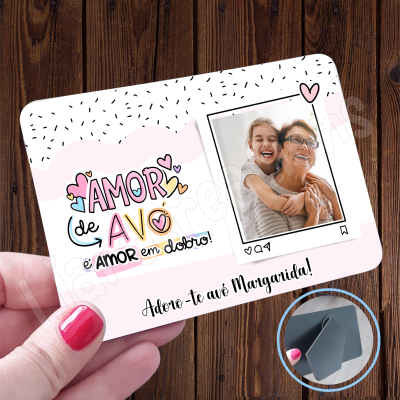 Moldura em MDF "Amor de Avó é amor em dobro"