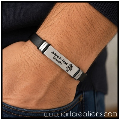 Pulseira Cabedal Sintético "Adoro-te Papá"