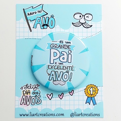 Iman personalizado " És um grande pai e um excelente avô"