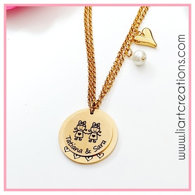 Fio Corrente Dupla com Medalha Personalizada