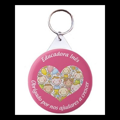 Crachá  Personalizado "Educadora, obrigado por nos ajudares a crescer"