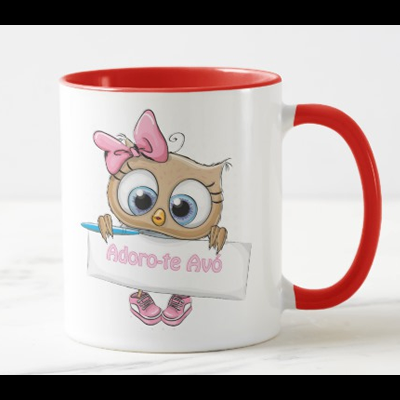 Caneca "Coruja Adoro-te Avó + Para a Melhor Avó do Mundo"